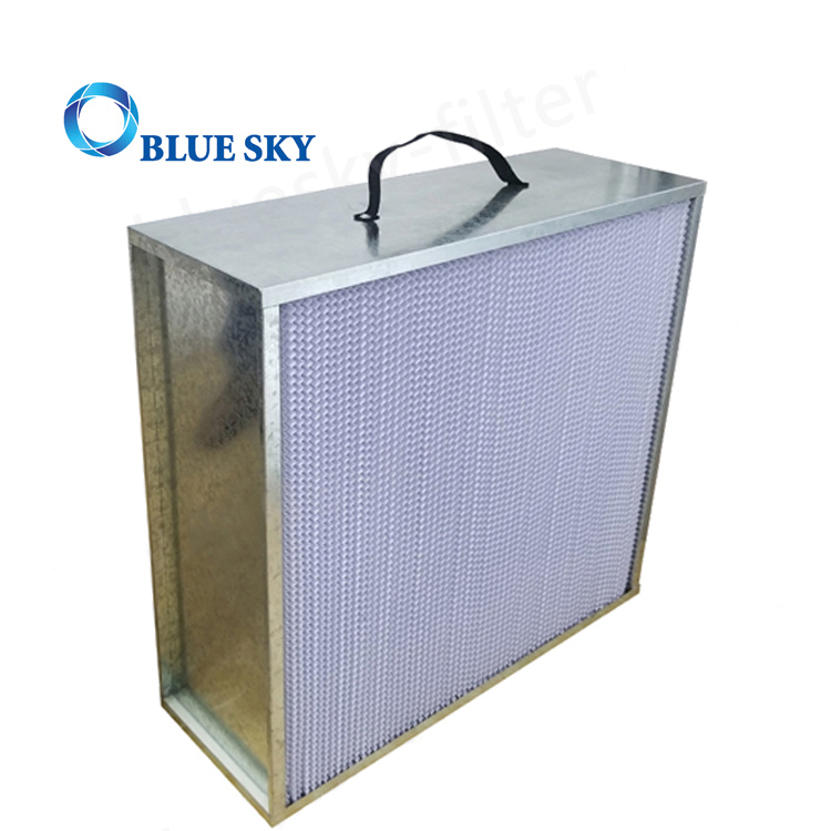 665*670*230mm 26*26*9Inch High Efficiency Aluminium Frame Deep Pleat Box Air Conditioner HVAC H13 Laminar Air Flow HEPA Filters